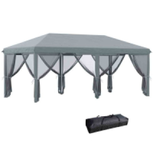 Outsunny 6x3m Pop Up Party Gazebo w/ 6 Sidewalls, Grey
