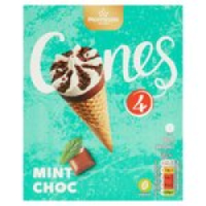 Morrisons 4 Mint Chocolate Ice Cream Cones