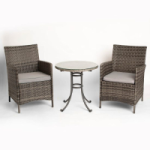 Monaco Traditional Rattan Bistro Set Grey £129.99