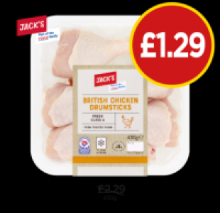 Jacks British Chicken Drumsticks £1.29