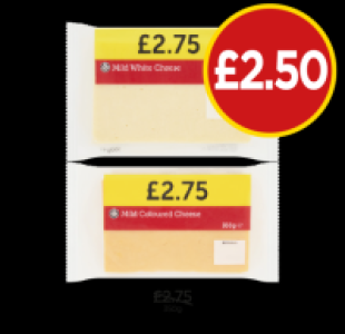 Mild White Cheese, Mild Coloured Cheese £2.50