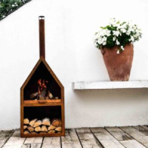 RobertDyas  Ivyline 171cm Outdoor Henley Fireplace with Grill - Rust