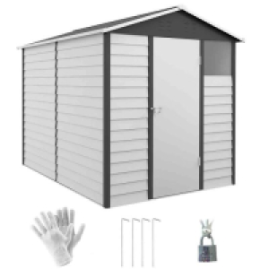 Outsunny 9x6 Galvanised Metal Garden Shed - Grey £252.99