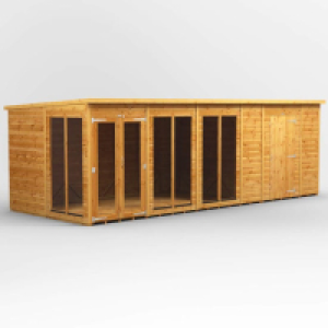 RobertDyas  20X8 Power Pent Summerhouse Combi Including 6Ft Side Store