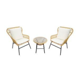 Luxury Garden Bistro Set by Croft - 2 Seats White Cushions