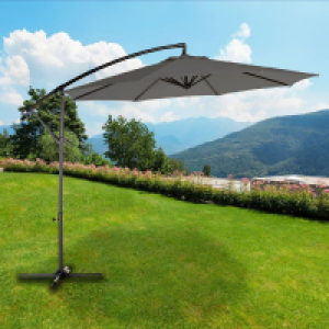 QDStores  Overhang Garden Parasol by Croft - 3M Charcoal