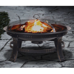 QDStores  Barcelona Rubbed Bronze Fire Pit By Croft
