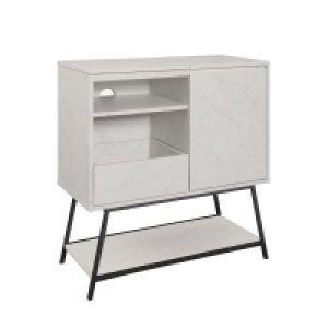 QDStores  Deco Cabinet Light Grey 2 Doors 2 Shelves 1 Drawer