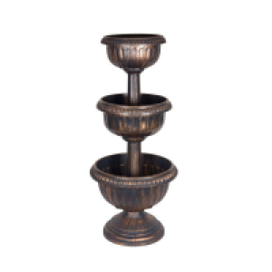 QDStores  Triple Urn 3 Tier Bronze Effect Planter