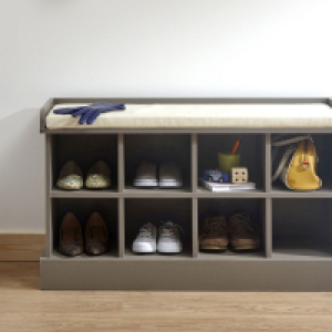 QDStores  Kempton Shoe Storage Grey 8 Shelves