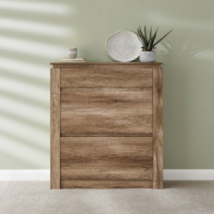 QDStores  Canyon Tall Shoe Storage Natural 2 Doors 4 Shelves