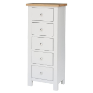 QDStores  Lucerne Tall Chest of drawers Oak White 5 Drawers