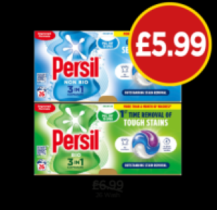 Persil 3 In 1 Non Bio, Bio £5.99