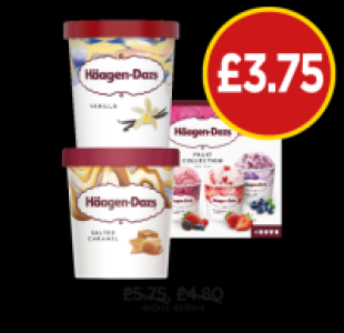 Häagen-Dazs Vanilla, Salted Caramel, Fruit Collection £3.75