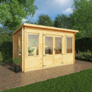 RobertDyas  Mercia 4m x 3m Pent Log Cabin - 19mm
