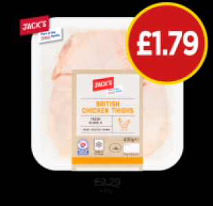 Jacks British Chicken Thighs £1.79