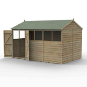 Forest Garden 4LIFE Reverse Apex Shed 12x8 2 Door 6 Windows £850.99