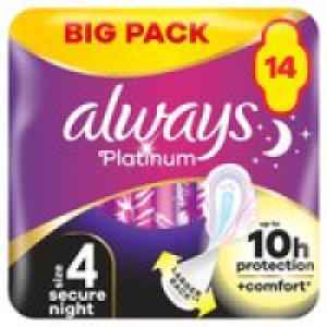 Always Platinum Night Sanitary Pads (Size 4)