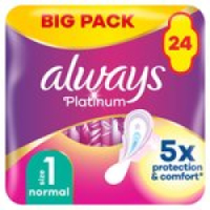 Always Platinum Normal (Size1) Sanitary Towels Wings 24 pads