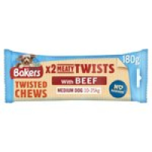 Bakers Meaty Twists Medium Beef Dog Chews