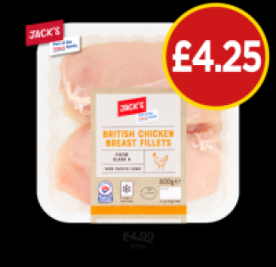 Jacks British Chicken Breast Fillets £4.25