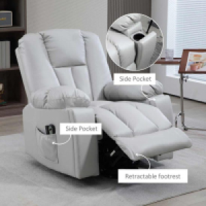 HOMCOM Riser and Recliner Chair - Light Grey £285.99