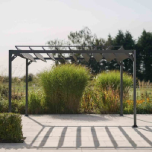 RobertDyas  Kettler Panalsol Louvre 3 x 3.5m Aluminium Grey