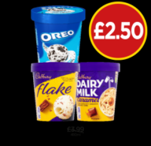 Cadbury Ice Cream Flake, Caramel Dairy Milk, Oreo