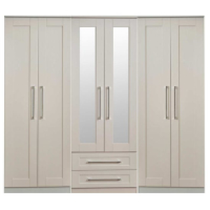 Ready Assembled York 6 Door Mirror Wardrobe Kaschmir Ash £1,330.99