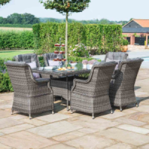 Maze Victoria 6 Seat Rectangle Dining Set w/ Square Chairs