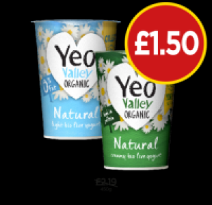 Yeo Valley Organic Natural, 0% Fat £1.50