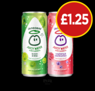 Innocent Juicy Water Bubbles Lemon & Lime, Raspberry