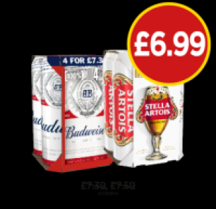 Budgens  Budweiser, Stella Artois