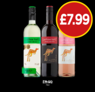 Yellow Tail Pinot Grigio, Jammy Red Roo, Rosé Roo