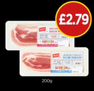 Jacks Unsmoked Streaky Bacon Rashers, Unsmoked