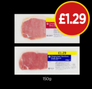 Budgens  Smoked Rindless Back Bacon, Unsmoked