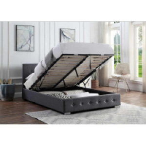 Home Treats Ottoman Storage Bed Frame Double 4Ft6 Dark Grey