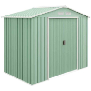 Outsunny 7 x 4ft Garden Shed Storage w/ Foundation Kit Green