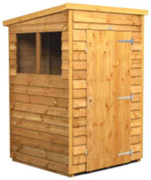 Powersheds Pent Overlap Dip Treated Shed - 4 x 4ft