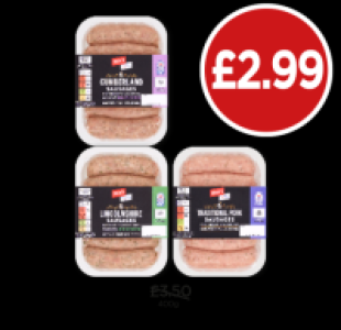 Jacks Sausages Traditional Pork, Lincolnshire, Cumberland