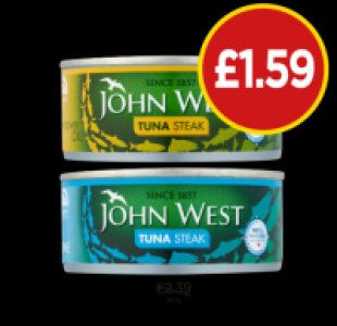 ohn West Tuna Sunflower Oil, Brine £1.59