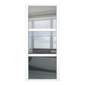 Spacepro 3 Panel Shaker White Frame Mirror Door - 762mm