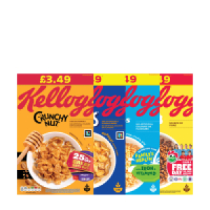 Kellogg’s Rice Krispies, Coco Pops, Crunchy Nut & Frosties