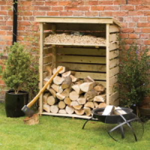 Wickes  Rowlinson Small Pressure Treated Timber Log Store - 4 x 2ft