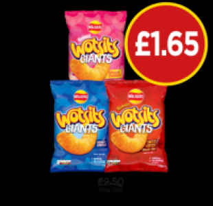 Budgens  Wotsits Giants Prawn Cocktail, Really Cheesy, Sweet & Spicy