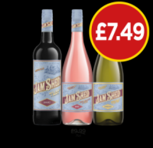 Jam Shed Shiraz, Rosè, Chardonnay