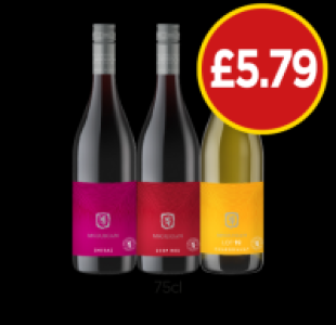 Budgens  McGuigan Shiraz, Deep Red, Chardonnay