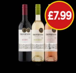 Trivento Malbec, Pinot Grigio, Malbec Rose