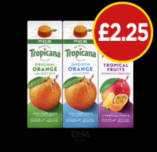 Tropicana Orange, Smooth, Tropical Fruits