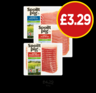 Budgens  Spoilt Pig Back Bacon Unsmoked, Smoked, Streaky Bacon Smoked
